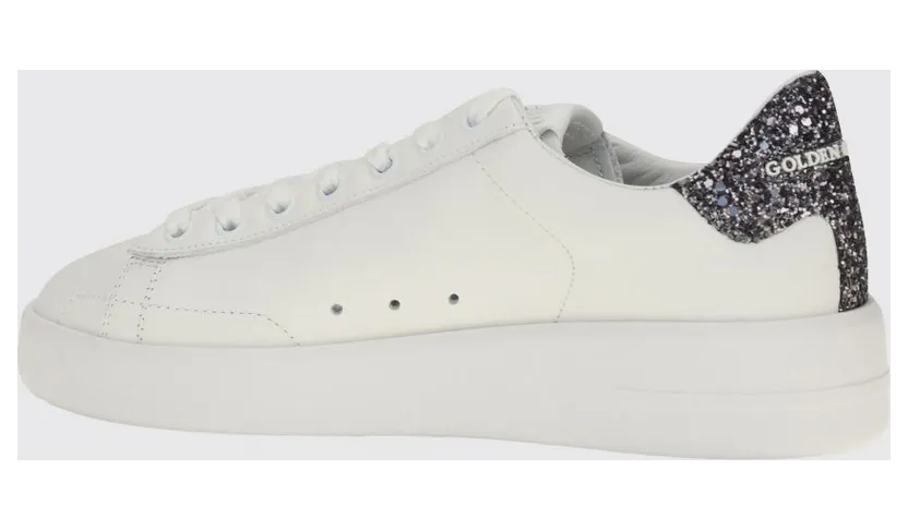 Golden goose Pure-Star Leather and Glitter Fabric Sneakers with Embroidery White (GWF00197F00591811867) (2)