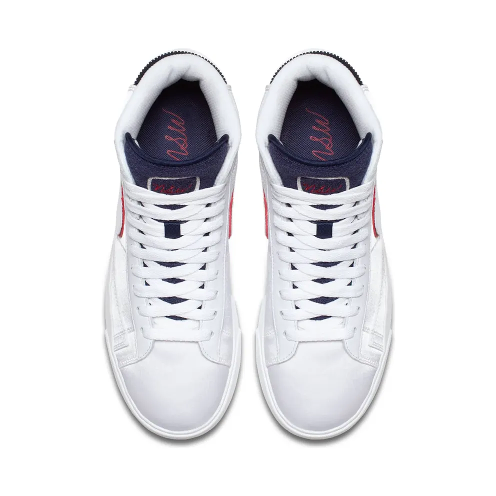 Nike Blazer Mid White Blackened Blue Red Crush (W)