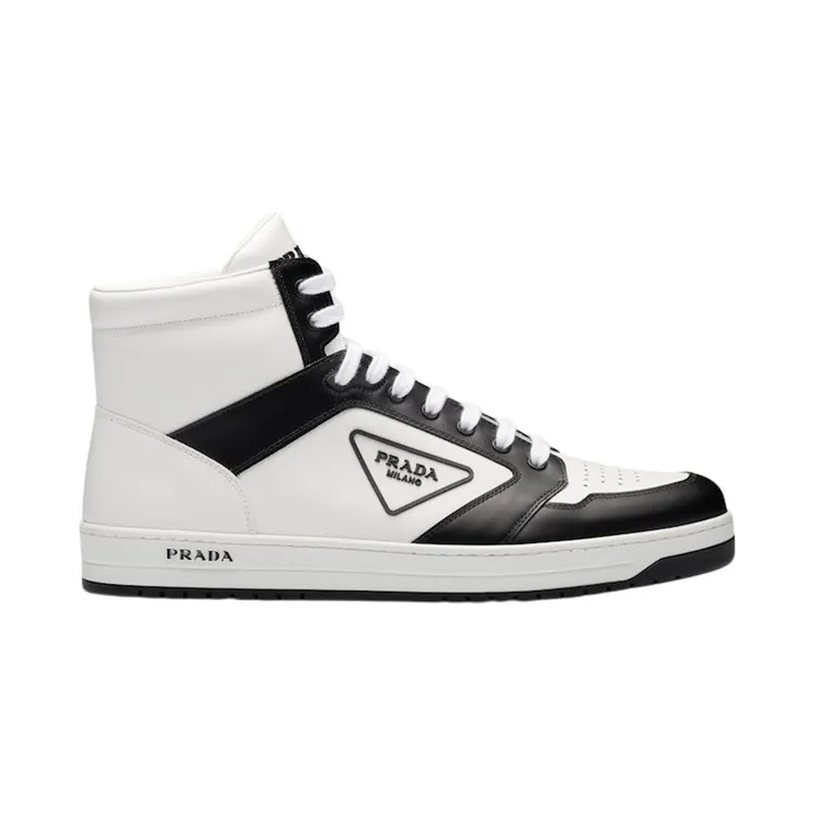 Prada District High White Black White Leather (2TE182_3LJ6_F0964)