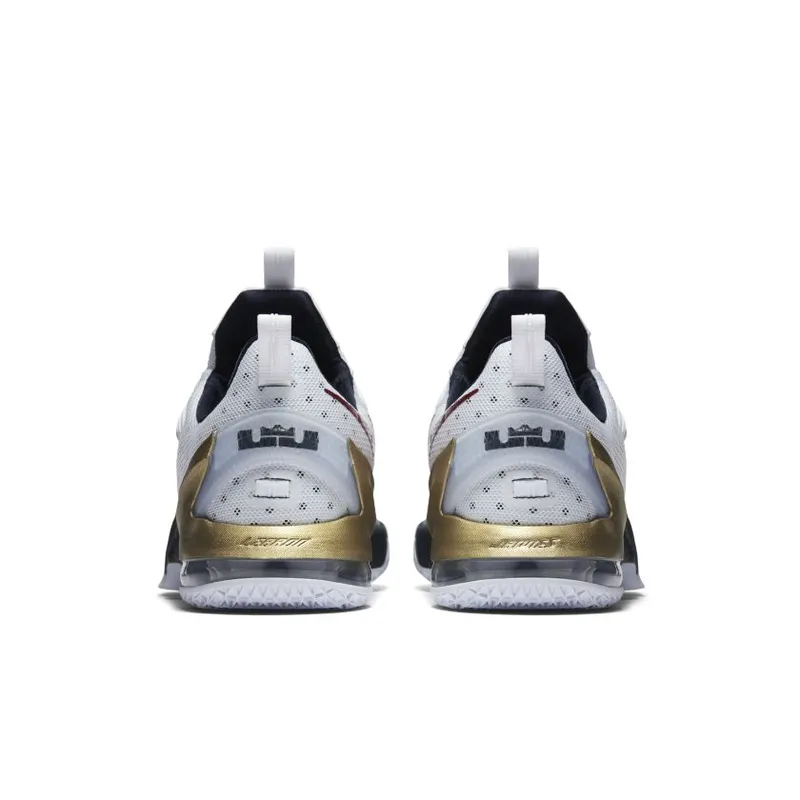 Nike LeBron 13 Low Olympic White/Obsidian-Metallic Gold-University Red (831925-164)