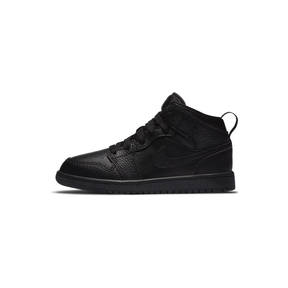 Jordan 1 Mid Younger Kids’ Black (640734-091)