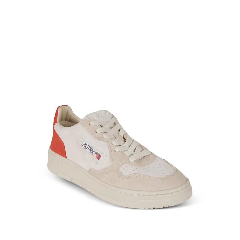 Autry Lace-up Perforated “Neutrals/Orange” (AULW TS25)
