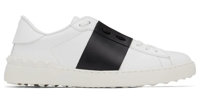 Valentino Garavani White & Blue Calfskin Open Sneakers (XY2S0830BLU)
