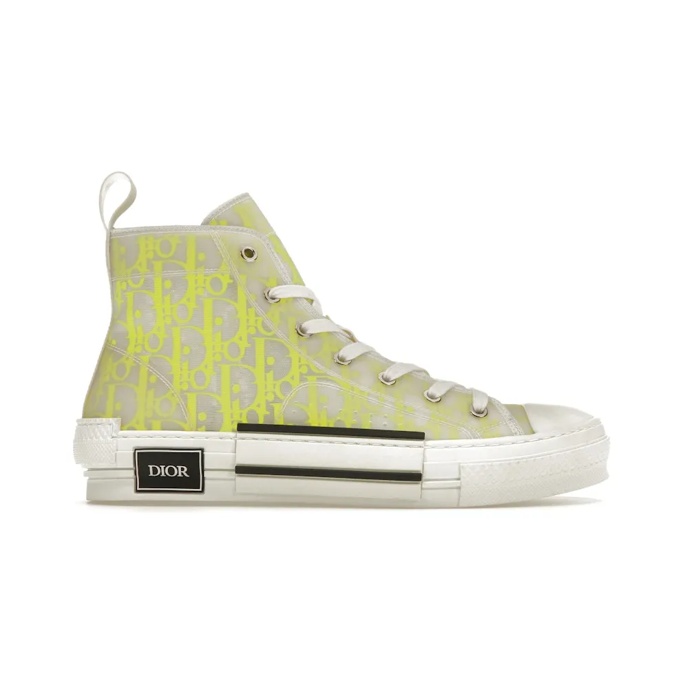 Dior B23 High Top White Yellow Oblique
