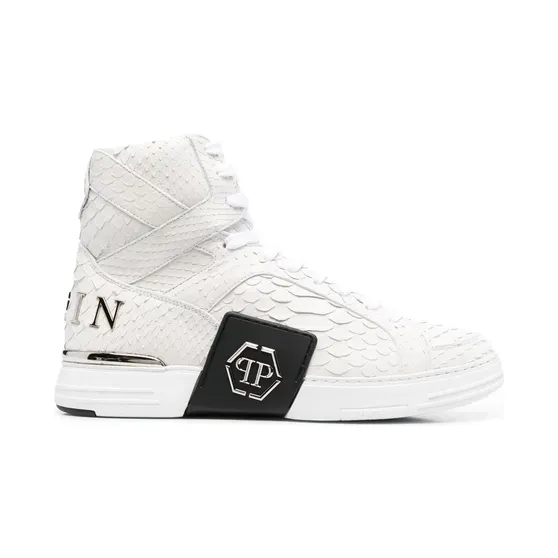 Philipp Plein High-Top-Sneakers mit Schlangen-Effekt “Black” (FABSUSC0278PLE010N)