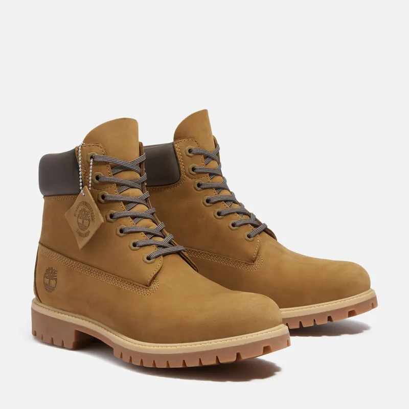 Timberland 6″ Premium Waterproof Boot Olive Nubuck Dark Brown (TB0A2P6W-A5D)