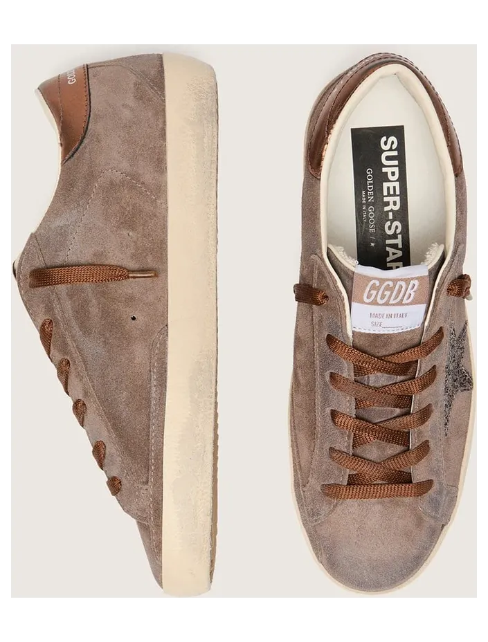 Golden Goose Women’S Super-Star Ltd In Brown Suede With Brown Glitter Star (GWF01119.F008568.60696) (3)