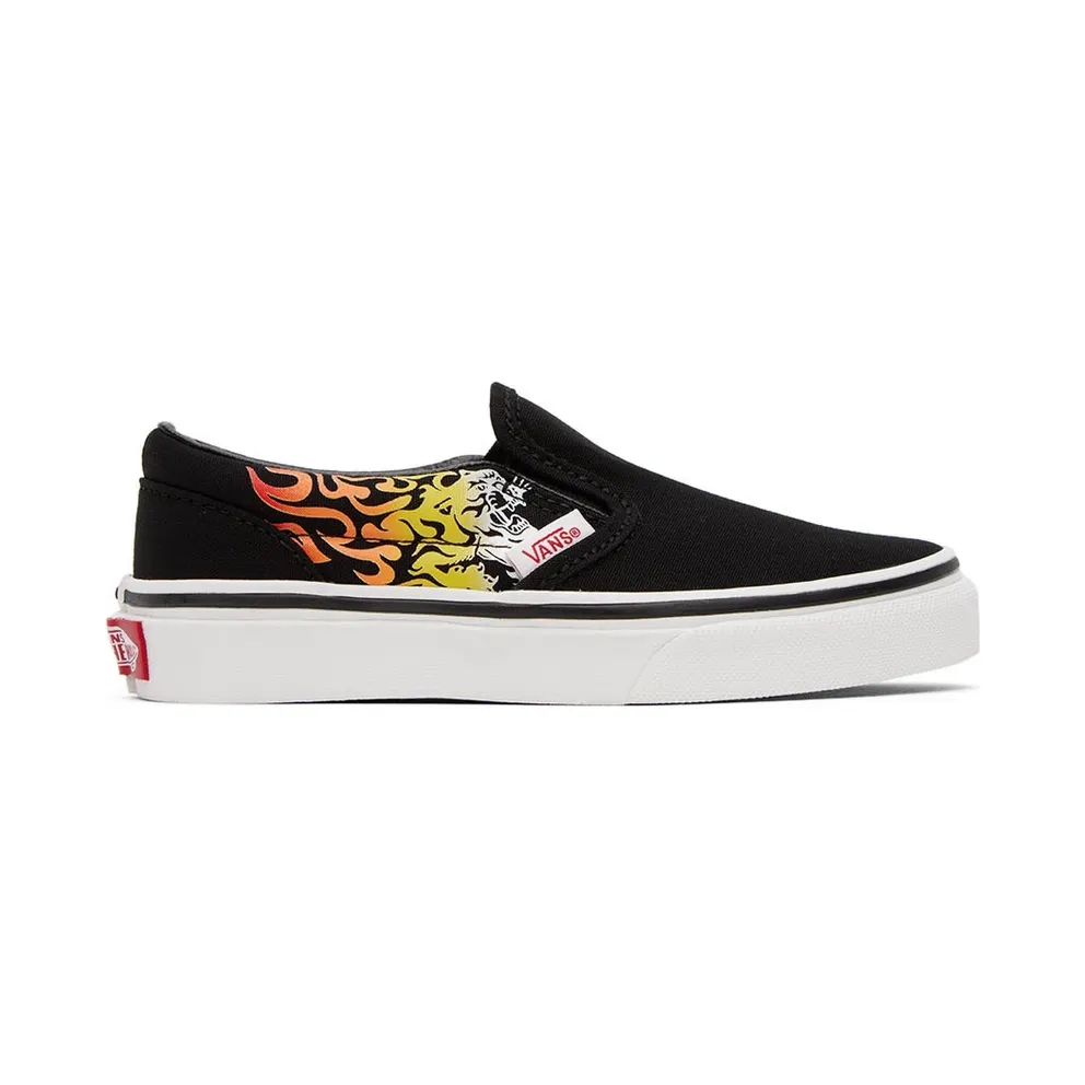 Vans Kids Black & Red Classic Slip-On Little Kids Sneakers (VN0A5KXMYHU)