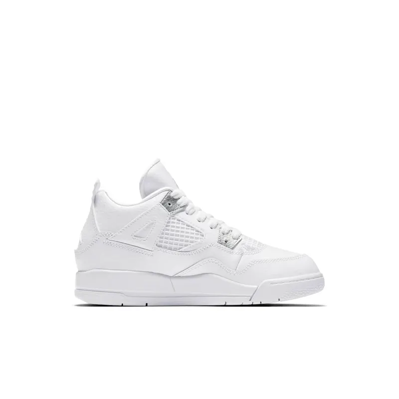 Jordan 4 Retro Pure Money 2017 (PS) White/Metallic Silver-Pure Platinum (308499-100)
