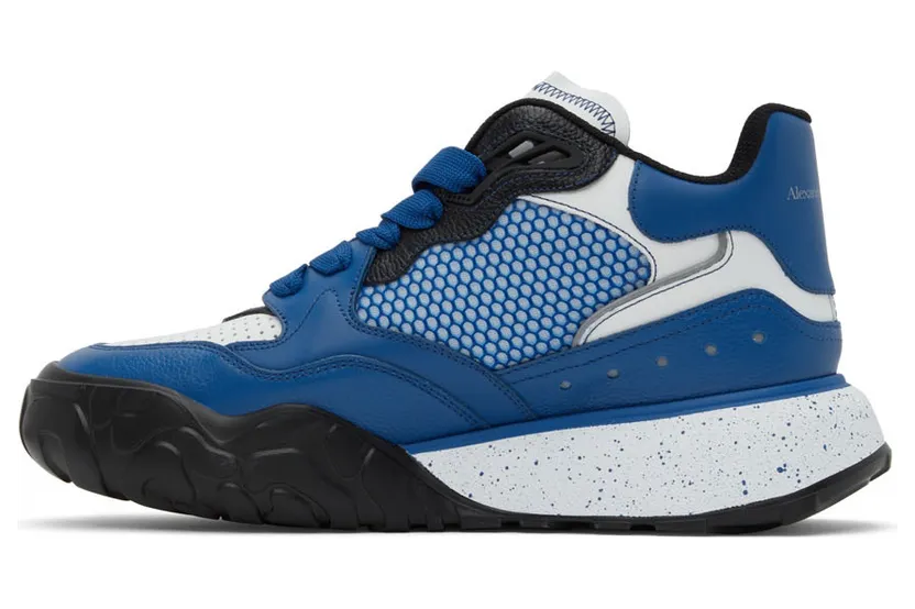 Alexander McQueen Blue & White Court Sneakers (705122WIBR2) (3)