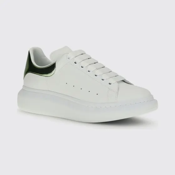 Mcqueen Oversize Leather Sneakers White (553680WIAKA9830)