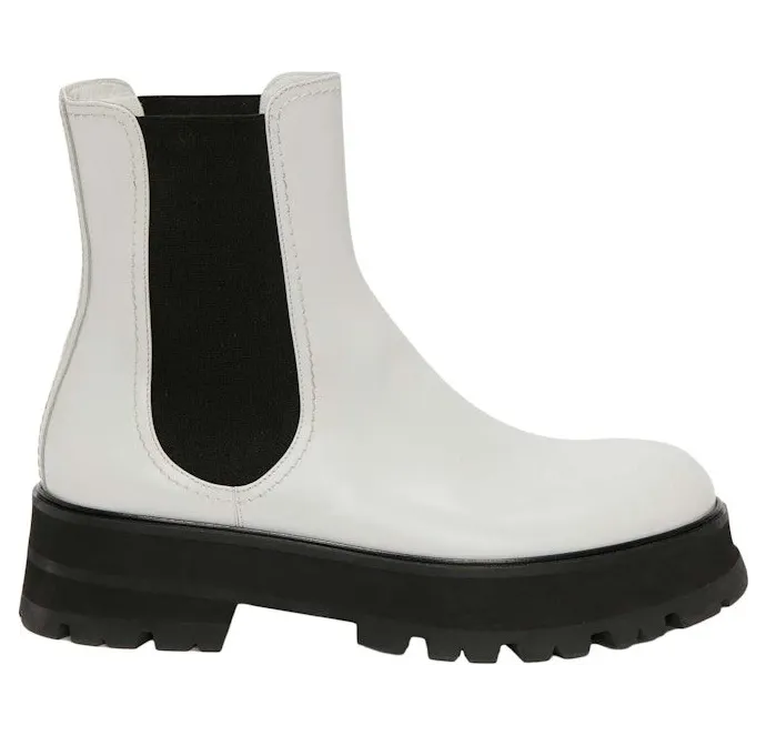 Alexander McQueen Rave Chelsea Boot White Black (700077WIC629360)