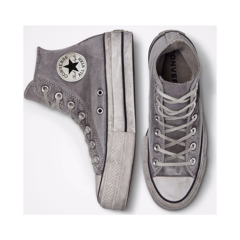 Converse Chuck Taylor All Star Platform Smoked Canvas Grey/Grey/White (563113C)