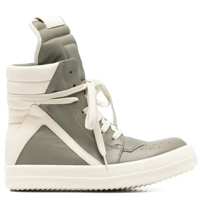 Rick Owens High-Top-Sneakers mit Einsätzen “Grey” (RP02F5894LGYLCO)