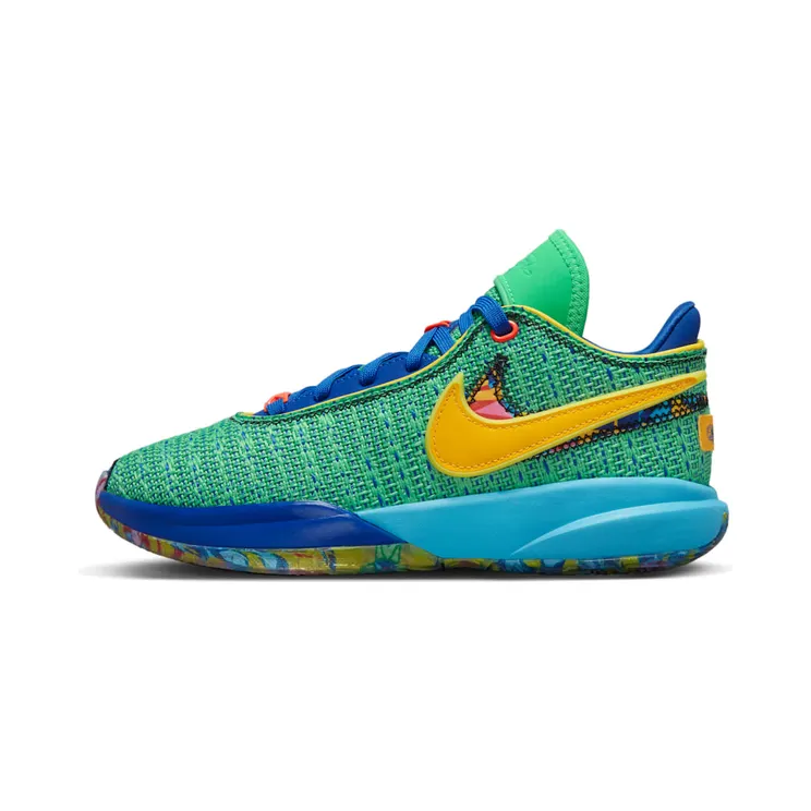 Nike LeBron 20 SE Kaleidoscope “Electric Algae / Game Royal / Baltic Blue / University Gold” (DV3021-300)