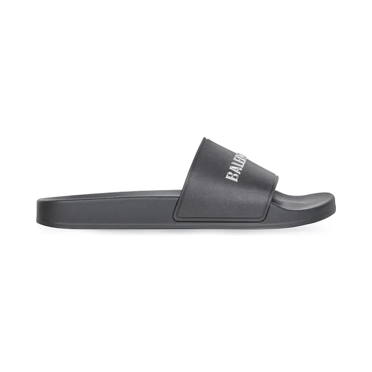 Balenciaga Pool Slides Black Chrome Logo (565826W1S8C1081)