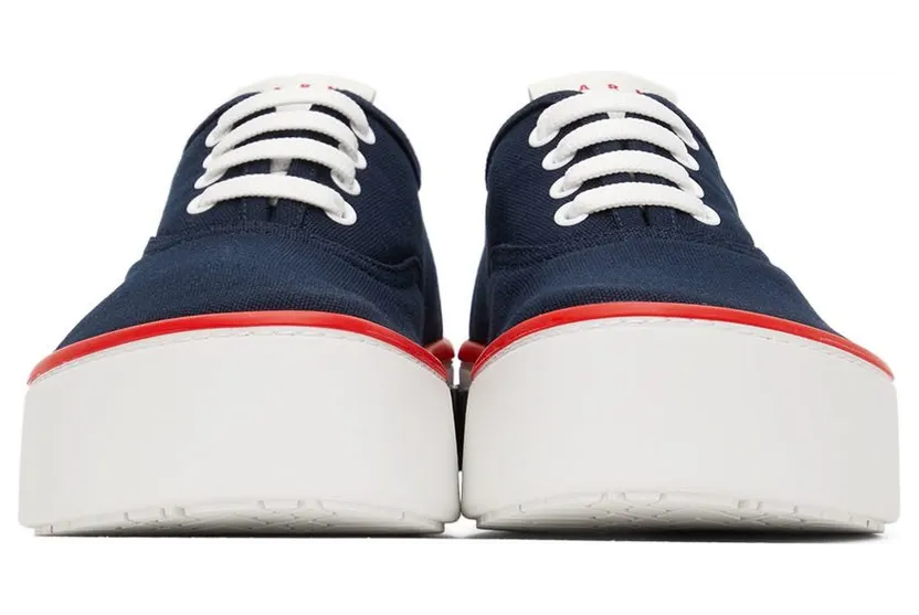 Marni Navy Maxi Logo Paw Sneakers (SNZU009503 P3571) (2)
