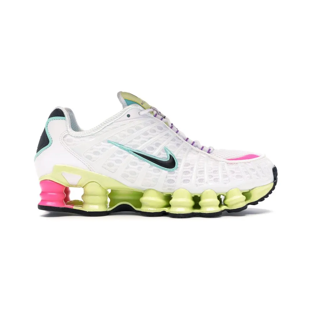 Nike Shox TL White Multi-Color (W) White/Black-Luminous Green-Bright Violet-Pink Blast-Aurora Green (AR3566-102)