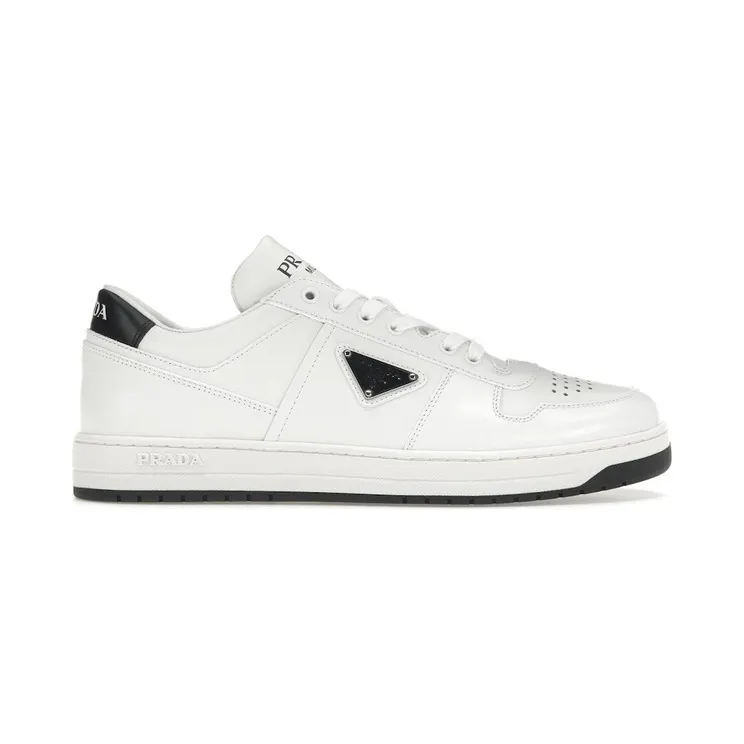 Prada Downtown Low Top Sneakers Leather White Black (2EE364_3LJ6_F0964)