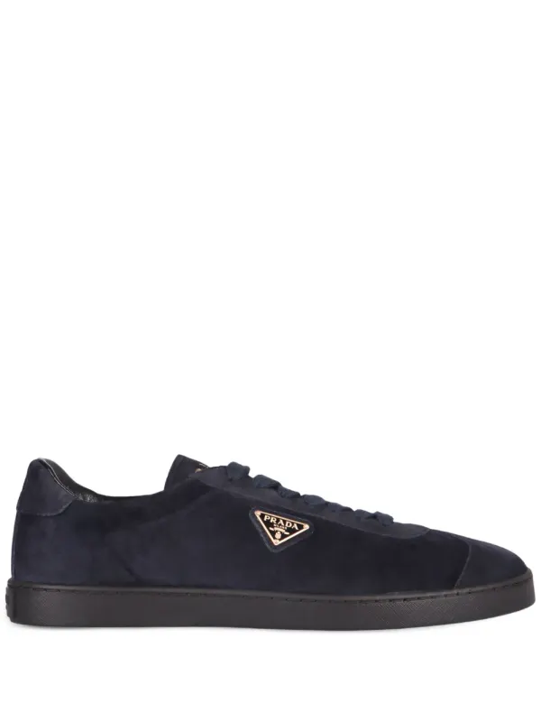 Prada Wildleder- mit Logo-Schild – Blue (2EE394FG000E1D)