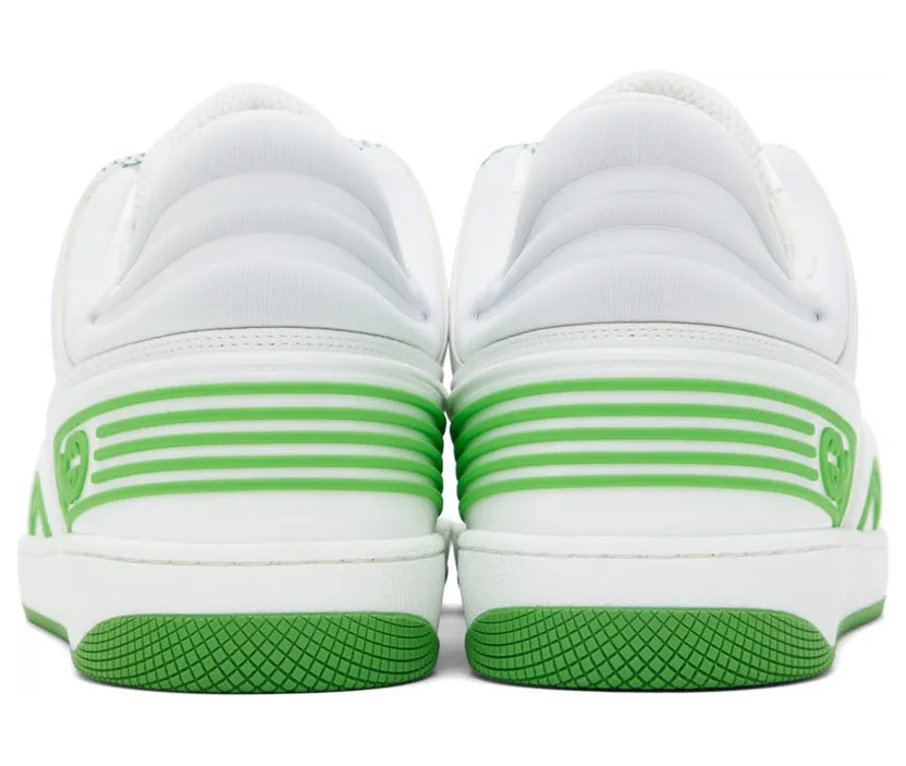 Gucci Green & White Basket Sneakers (698785 2SHG0) (2)