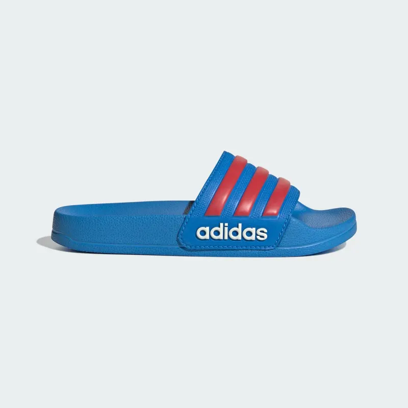 adidas Adilette Shower Slides Lucid Ray Blue Semi Lucid Red Off White (JS2524)