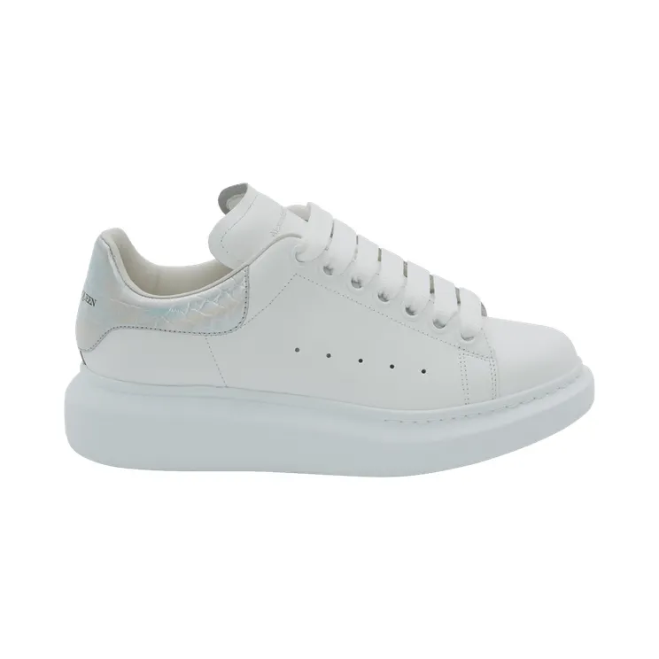 Alexander McQueen Oversized White Iridescent Heel Tab (553770 WIB9V 9637)
