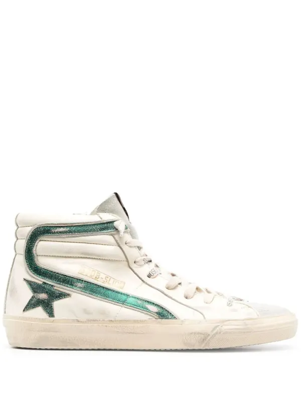 Golden Goose Slide High-Top-Sneakers im Used-Look – Nude (GMF00115F004002)