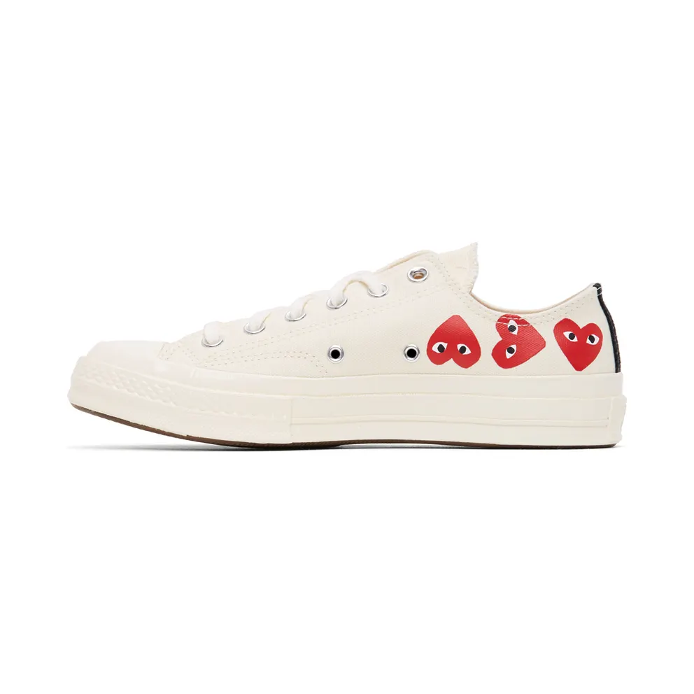 Comme des Garçons Play Khaki Converse Edition Multiple Hearts Chuck 70 Low (P1K117)