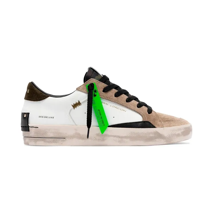 Crime London Sk8 Deluxe met vlakken “White” (10105AA9)