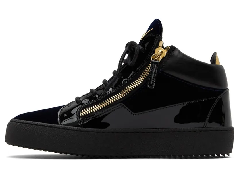 Giuseppe Zanotti Black & Navy Velvet Kriss Sneakers (RU00061-89521) (3)
