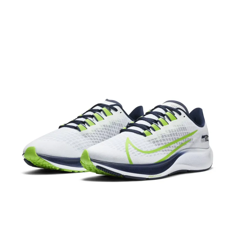 Nike Air Zoom Pegasus 37 Seattle Seahawks White/Pure Platinum-College Navy-Wolf Grey (CZ5462-100)