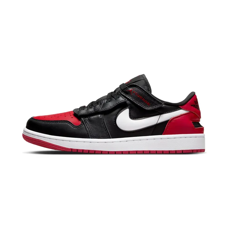 Jordan 1 Low FlyEase “Black / White / Gym Red” (DM1206-066)