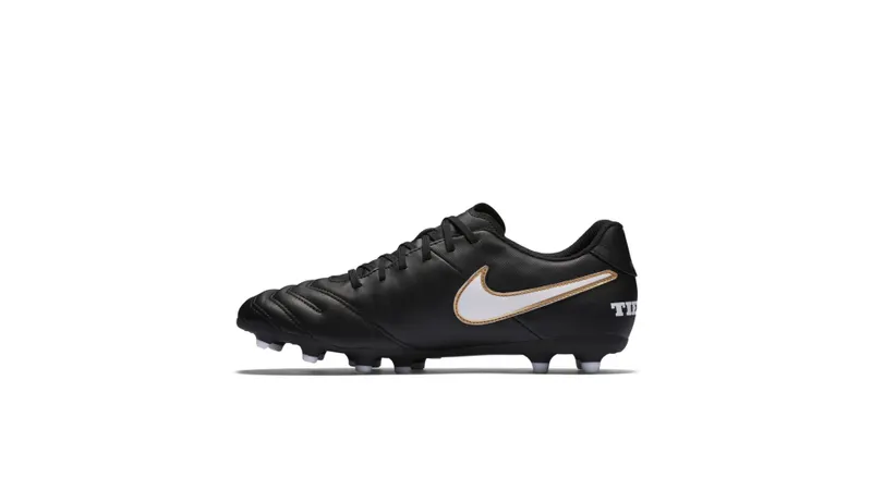 Nike  Tiempo Rio III FG Black White Gold Black/White-Metallic Gold (819233-010)