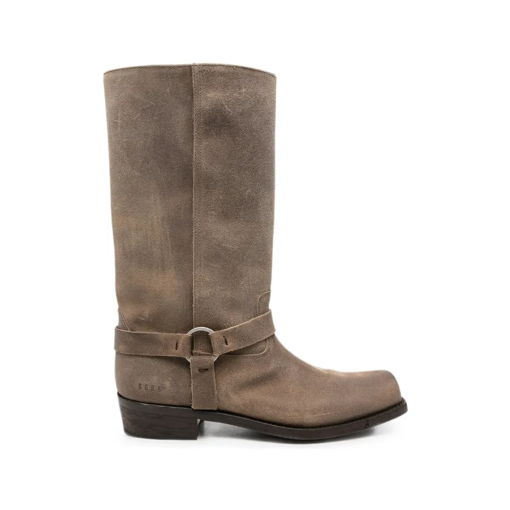 Golden Goose Buckle-strap Suede Biker “Brown” (GMF001057 F008237 15693)
