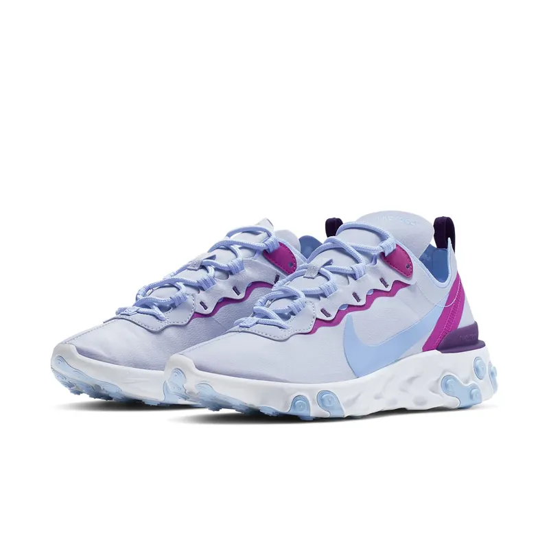 Nike React Element 55 Football Grey Psychic Blue (W) Football Grey/Hyper Violet/Grand Purple (BQ2728-008)