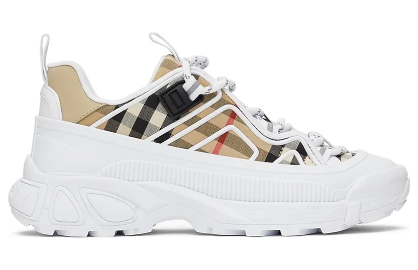 Burberry Kids Beige & White Vintage Check Sneakers (8047532)