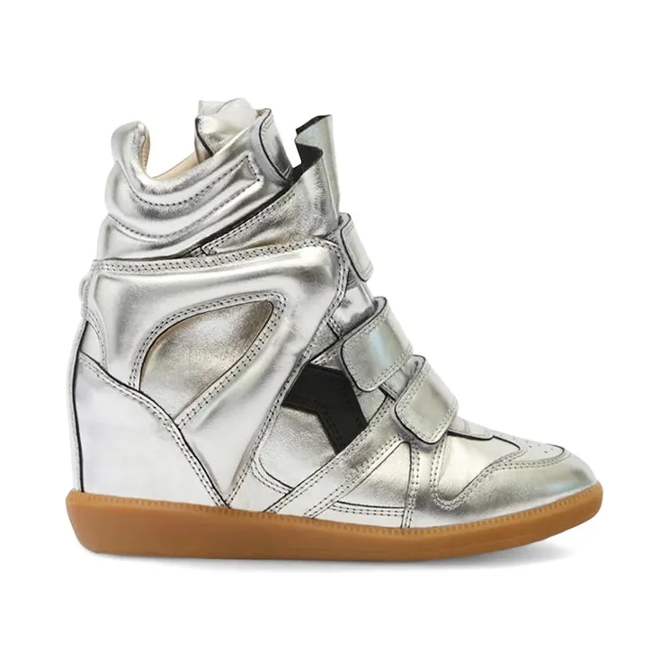 Isabel Marant Bekett Leather Wedge Sneakers Gun Metal (BK0010FA-C3E12S-08GM)