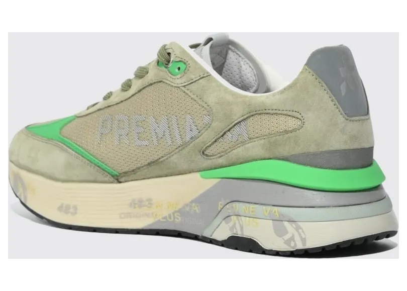 Premiata Moerund Suede and Nylon Sneakers Military (MOERUN8076) (2)