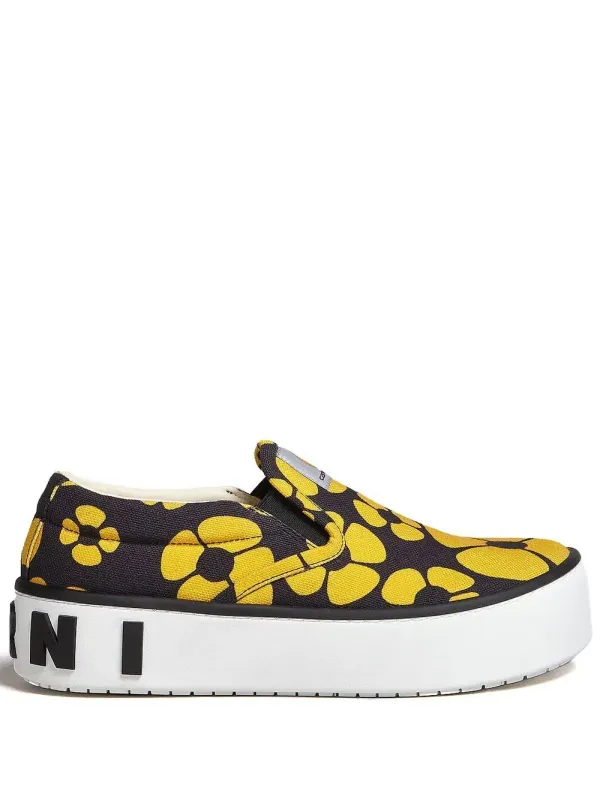 Marni Sneakers with bloemenprint – Yellow (SNZW013503P4927)