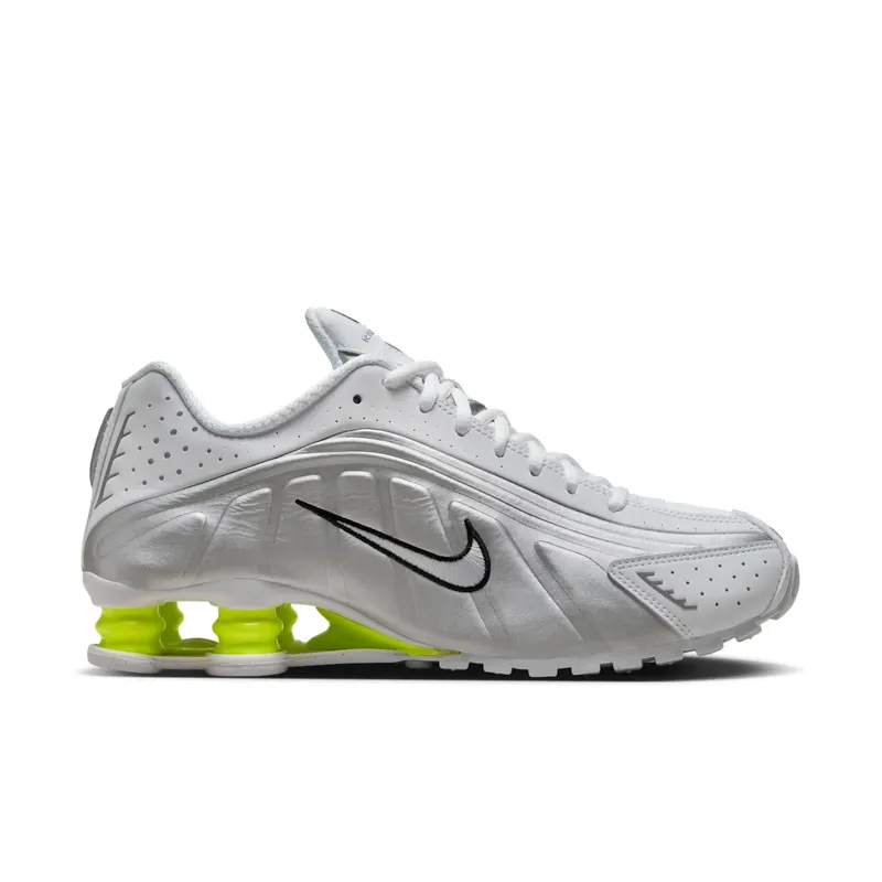 Nike Shox R4 “White Metallic Silver Volt” (AR3565-102)