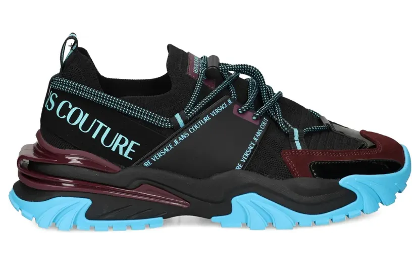 Versace Jeans Couture Sneakers mit Kontrasteinsätzen – Schwarz (79YA3SI3ZSC88)