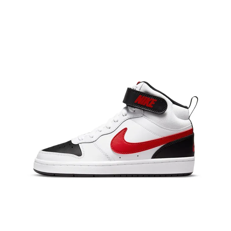 Nike Court Borough Mid 2 White University Red (GS) (CD7782-110)