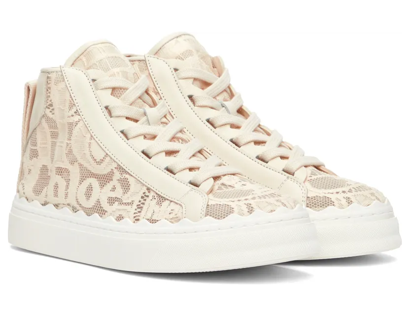 Chloé Off-White Lace Lauren High-Top Sneakers (CHC21S413D2) (4)
