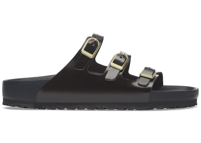 Birkenstock Florida Exquisite Natural Leather Patent High Shine Black (1029371)