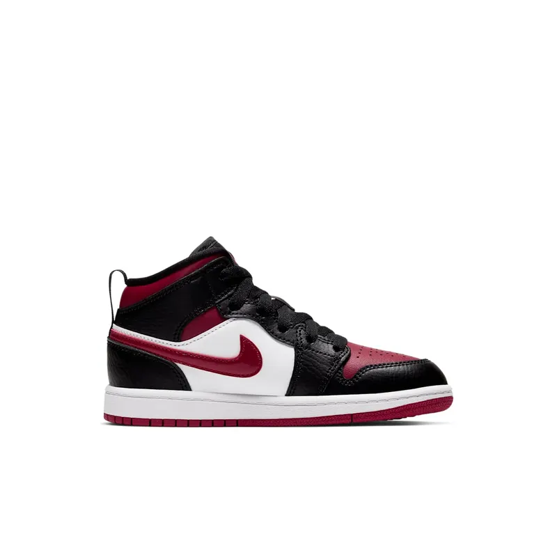 Jordan 1 Mid Bred Toe (PS) Black/Noble Red-White (640734-066)