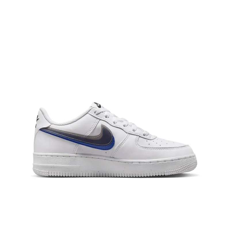 Nike Air Force 1 Low Impact Next Nature Double Swoosh White Black Blue (FD0688-100)