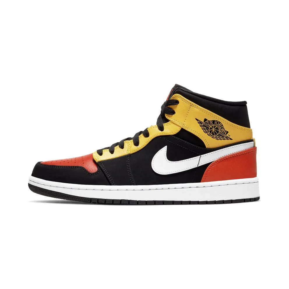 Jordan 1 Mid Black Amarillo Orange Black/Amarillo/White (852542-087)