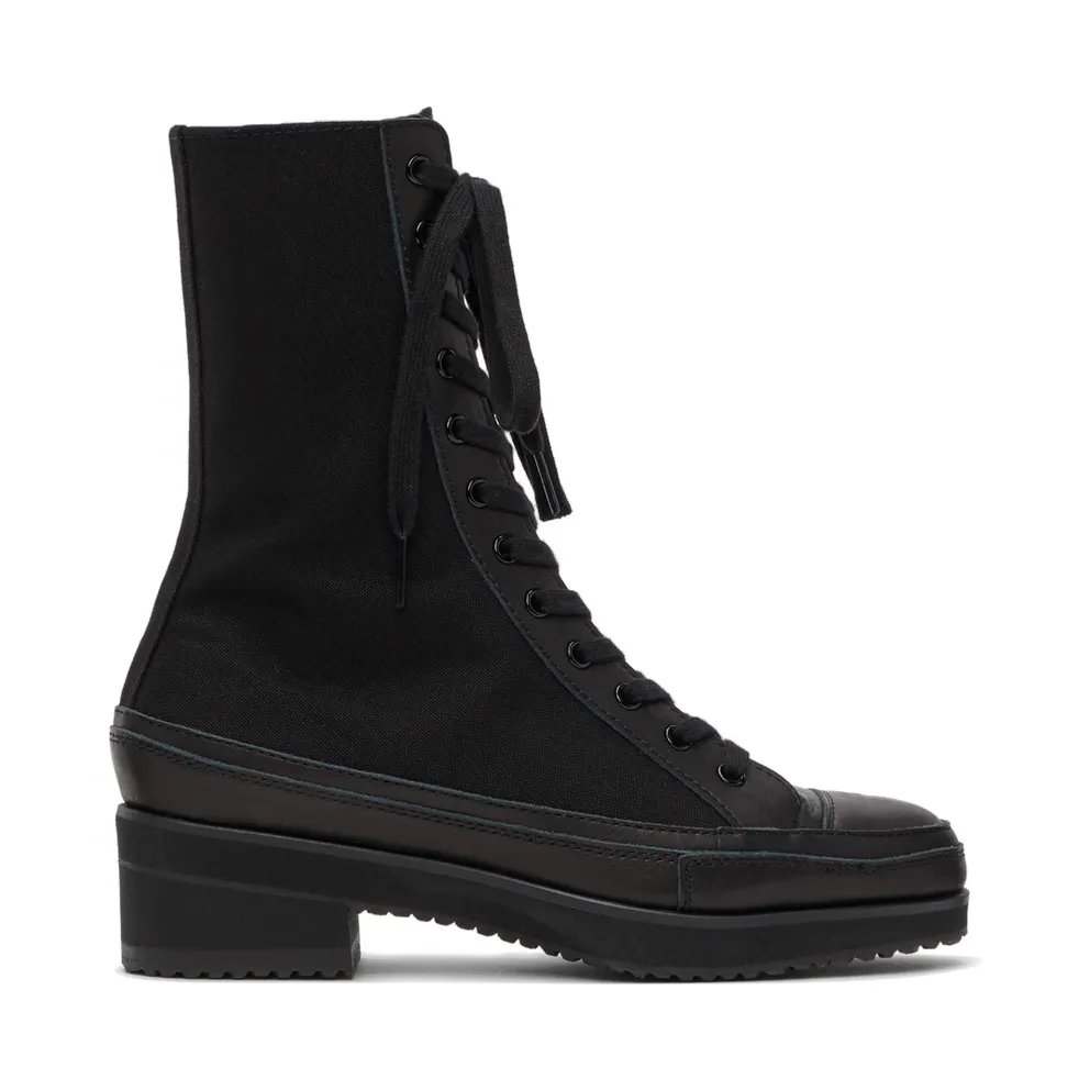 Yohji Yamamoto Black Canvas Heeled High Top (FX-E03-062)