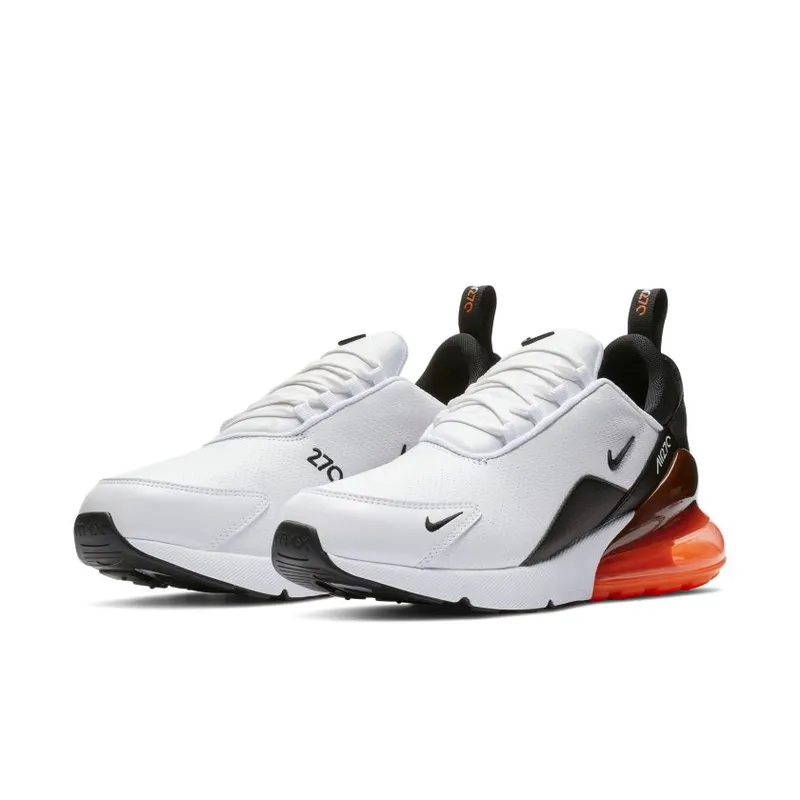 Nike Air Max 270 Leather White Black Hyper Crimson White/Black-Hyper Crimson-Metallic Dark Grey (BQ6171-100)